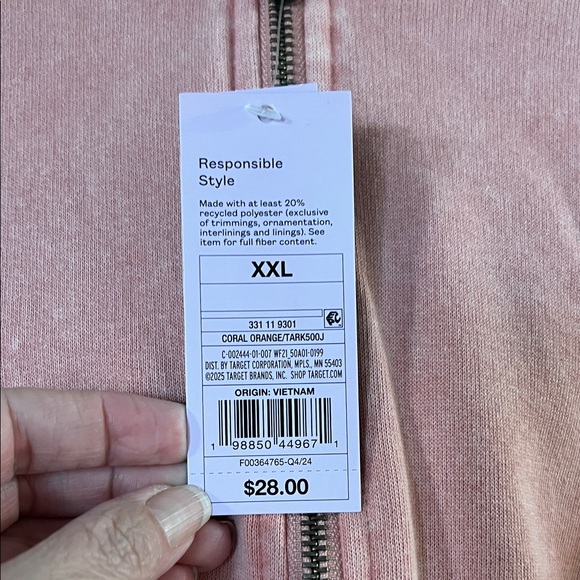 Wild Fable Dusty Rose Cropped Hoodie - Picture 2 of 6